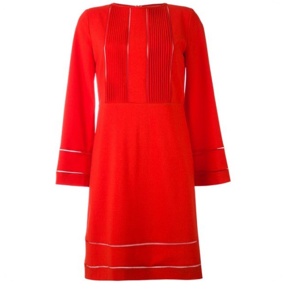 Piazza Sempione red wool sheath‎ dress EUC size 42